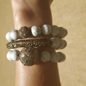 Sequin beaded bracelet set of 3